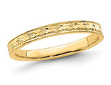 14K Yellow Gold Polished Floral Band Ring